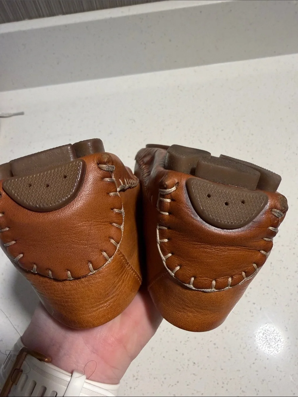 PIKOLINOS Tan Leather Slip-On Loafers with Multicolor Embroidery